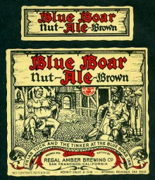  Blue Boar Nut Brown Ale Beer Label