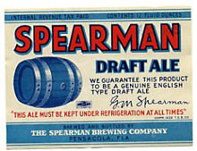  Spearman Draft Ale Beer Label
