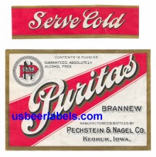 Puritas Brannew Beer Label