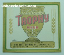  Trophy Beer Label
