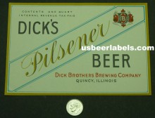 Dicks Pilsener Beer Label Dicks Pilsener Beer Label
