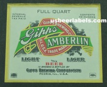 Gipps Amberlin Beer Label