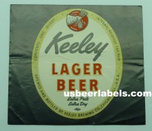  Keeley Lager Beer Label