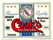  Cooks Goldblume Beer Label