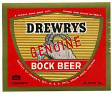  Drewrys Genuine Bock Beer Label