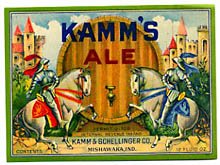  Kamm's Ale Beer Label