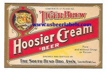  Tiger Brew Hoosier Cream Beer Label