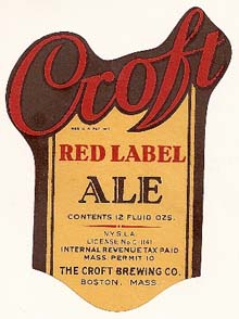  Croft Red Label Ale Beer Label