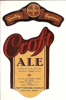 Croft Ale Beer Label Croft Ale Beer Label