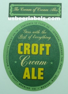  Croft Cream Ale Beer Label