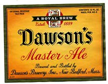  Dawsons Master Ale Beer Label