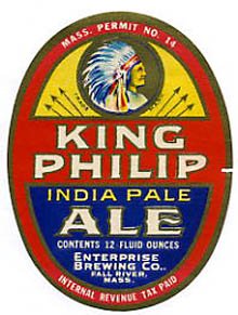  King Philip India Pale Ale Beer Label