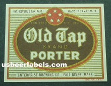 Old Tap Porter Beer Label Old Tap Porter Beer Label