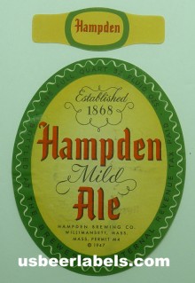 Hampden Mild Ale Beer Label Hampden Mild Ale Beer Label