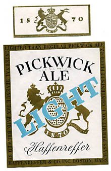  Pickwick Light Ale Beer Label