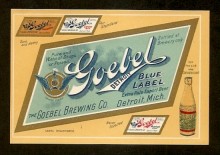  Goebel Blue Label Beer Label
