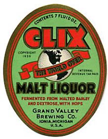  Clix Malt Liquor Beer Label