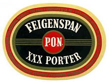  Feigenspan P.O.N. Porter Beer Label