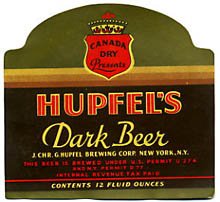  Hupfel's Dark Beer Label