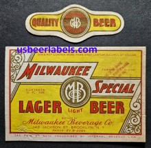 Milwaukee Special Beer Label Milwaukee Special Beer Label