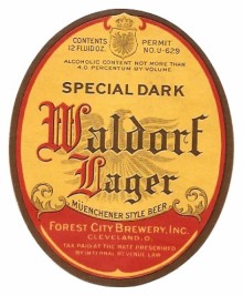 Waldorf Lager Muenchener Beer Label Waldorf Lager Muenchener Beer Label