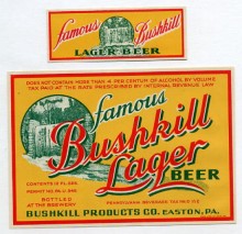  Bushkill Lager Beer Label
