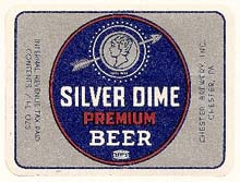  Silver Dime Premium Beer Label