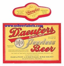  Dauefers Peerless Beer Beer Label