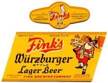  Fink's Wurzburger Style Lager Beer Label