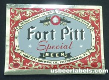  Fort Pitt Special Beer Label