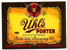  Uhl's Porter Beer Label
