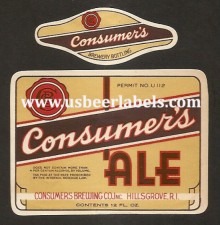 Consumers Ale Beer Label Consumers Ale Beer Label