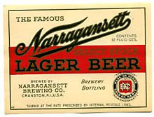  Narragansett Select Stock Lager Beer Label