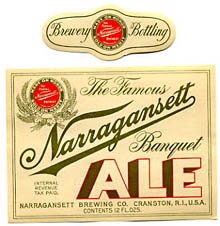  Narragansett Banquet Ale Beer Label