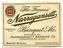  Narragansett Banquet Ale Beer Label