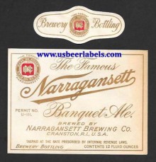 Narragansett Banquet Ale Beer Label Narragansett Banquet Ale Beer Label