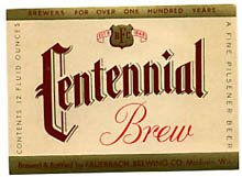  Centennial Brew Beer Label