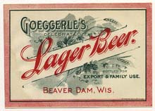 Goeggerles Celebrated Lager Beer Label Goeggerles Celebrated Lager Beer Label