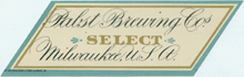 Pabst Select Beer Label Pabst Select Beer Label