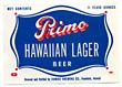  Primo Hawaiian Lager Beer Label