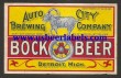  Auto City Bock Beer Label