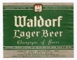  Waldorf Lager Beer Label