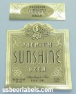  Sunshine Premium Beer Label